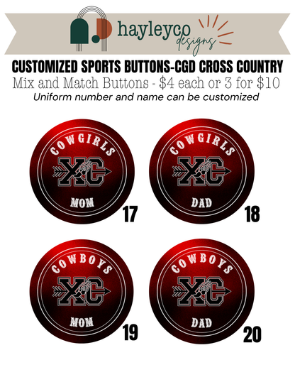 Fall Sports School Spirit Buttons