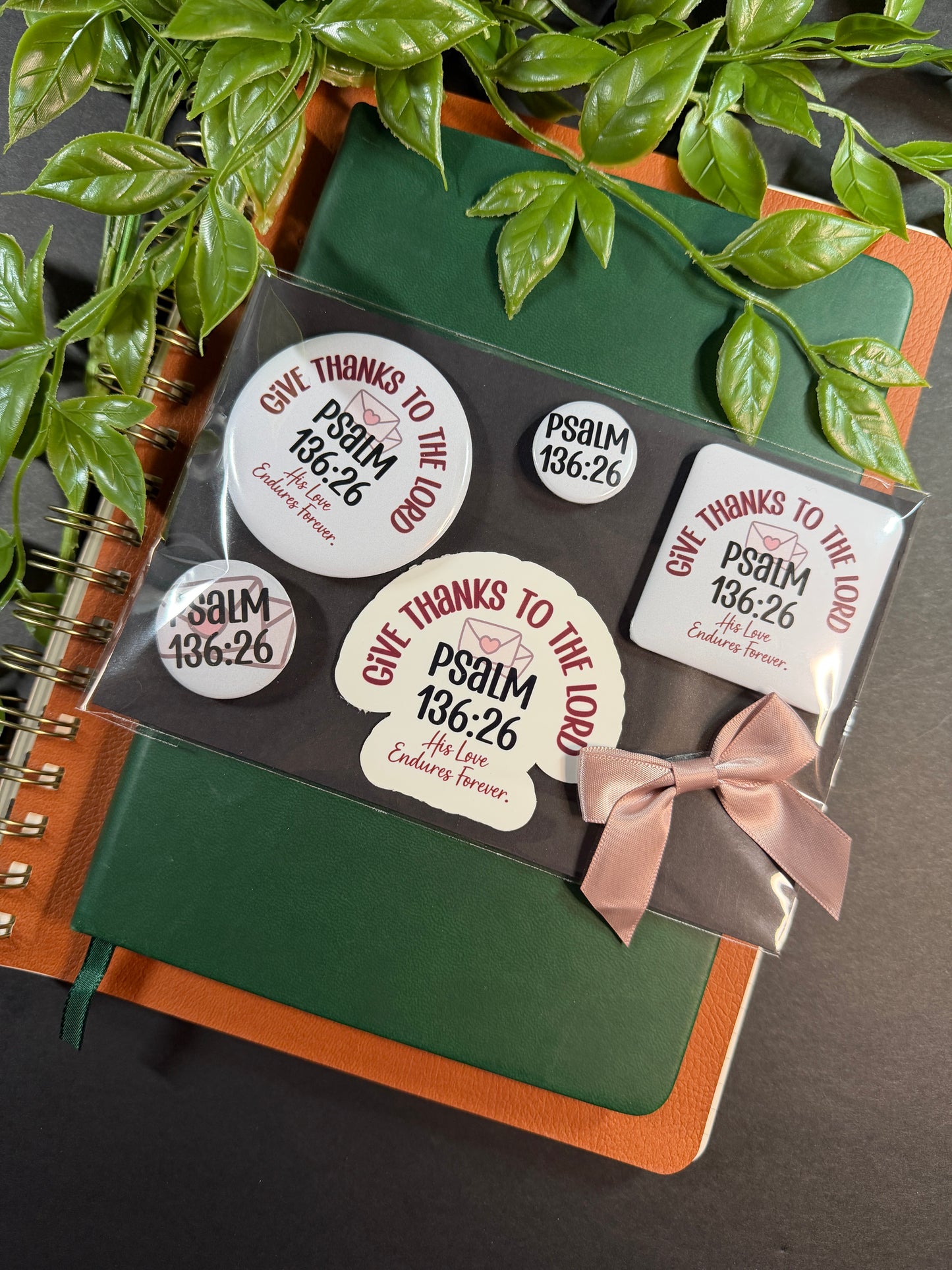 Faith Love Story Bundle-3 Button Set, 1 Magnet, 1 Sticker