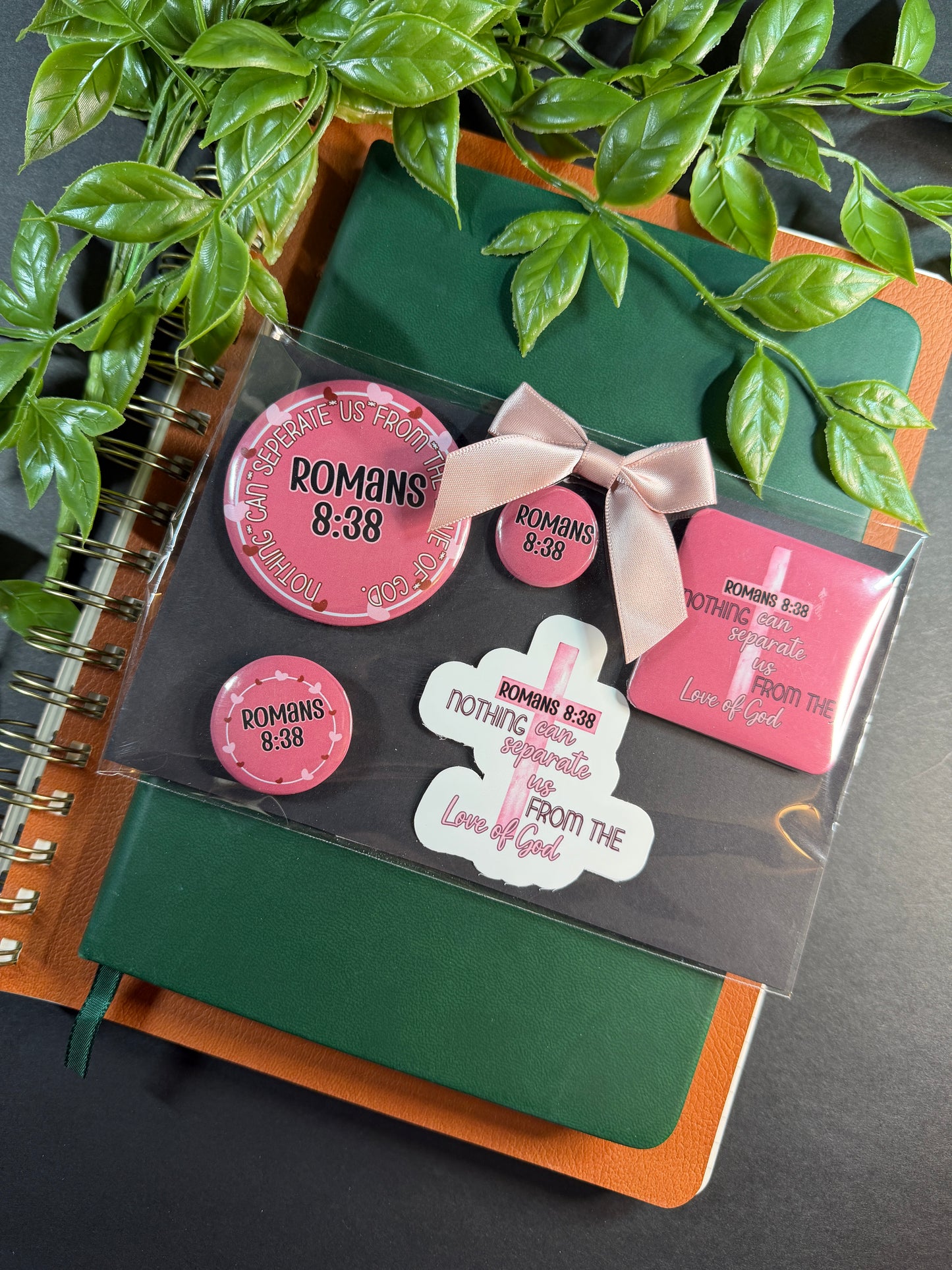 Faith Love Story Bundle-3 Button Set, 1 Magnet, 1 Sticker