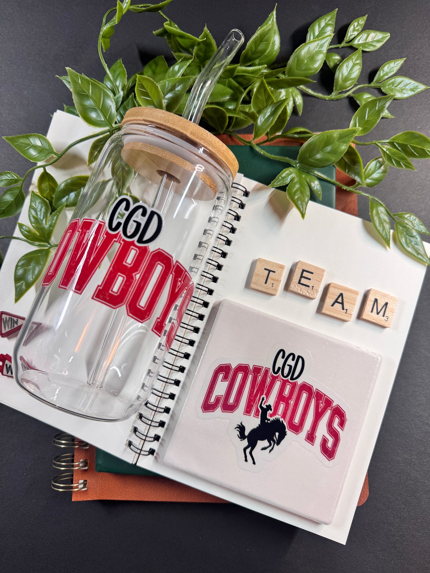 Custom School Spirit Cup & Coaster Set